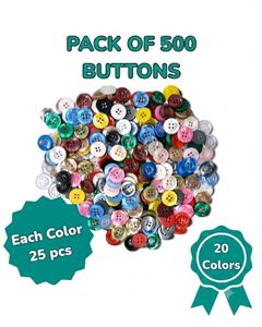 500 Pc Pack Multi-Color High Quality Shirt Buttons