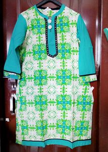 Teal Green Printed Kurta Set