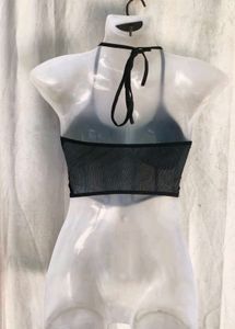 Chic Black Mesh Corset Top