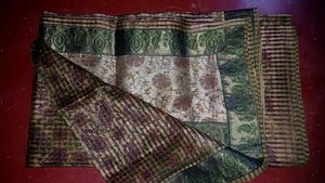 Elegant Silk brown Sari with Traditional Motifs