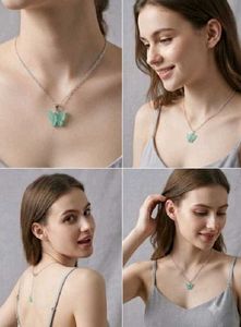 Cute Blue Butterfly Pendant Necklace