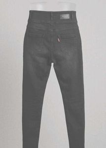Dark Grey High-Waist Skinny Jeans