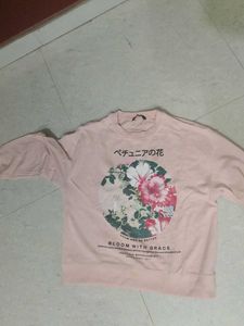 Light Pink Floral Graphic Sweatshirt