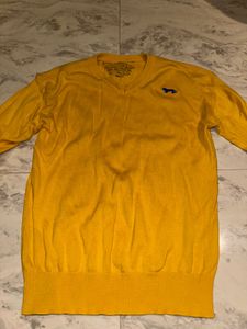 Bright Yellow V-Neck Sweater
