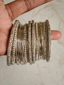 Elegant Silver Bangles Set