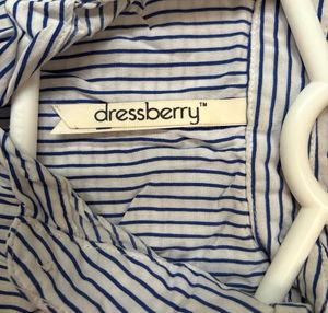 Striped Sleeveless Button-Up Shirt