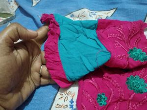 Elegant Pink &amp; Teal Kurta Set