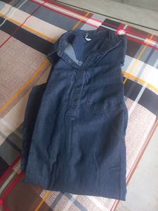 Beautiful  Half Shoulder Denim Outfit