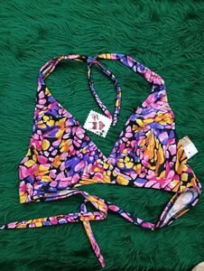 Vibrant 🆕🎁Floral Print Halter Bikini Top