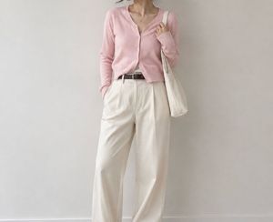 Pink Cropped Cardigan