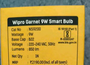 new seald Wipro Garnet Smart Bulb
