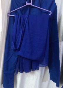 blue Embroidered Kurta Set(winter)