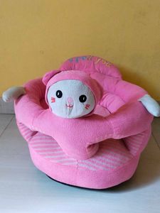 Adorable Pink Plush Baby Seat