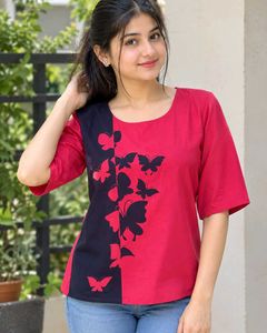 Chic Butterfly Print Top