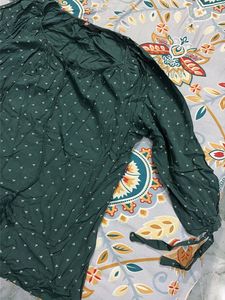 Elegant Dark Green Printed Top