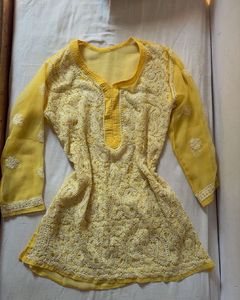 Yellow Chikankari Kurta
