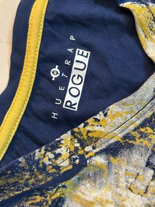 Full Sleeves Yellow Navy Blue Men Shirt