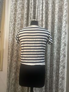 Striped Tie-Front T-Shirt