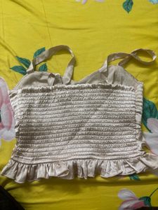 Chic Satin Ruched Cami Corset Top Zara H&amp;M