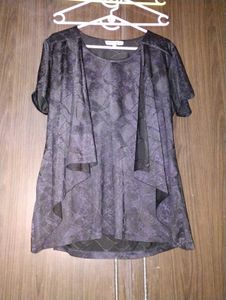 Elegant Black and lavender shade Textured Tunic To
