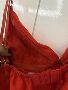 Chic Red Satin Cami Top