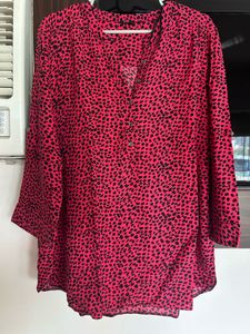 Vibrant Pink Animal Print Tunic Top