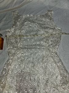 Lace White dress With Back Cut Out