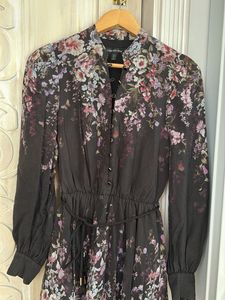 Chic Floral Print Button-Up Mini Dress