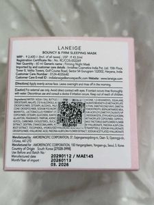 Laneige Bouncy &amp; Firm Sleeping Mask 60 ml