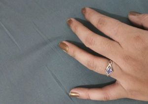 pure elegant chandi purple ring