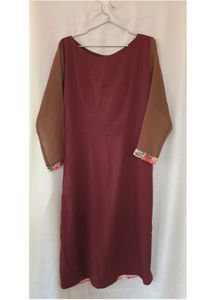 Brown Floral Print Kurta Top