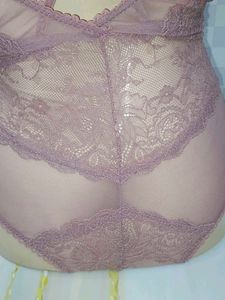(483)Mauve Lace Bodysuit