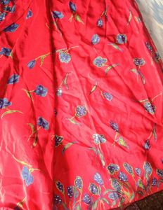 Red Floral Saree