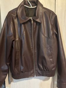 Brown Faux Leather Jacket