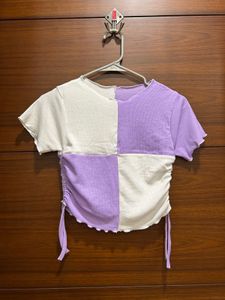 Colorblock Ruched Crop Top