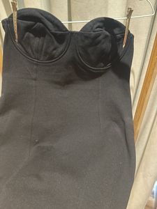 Zara Corset-Inspired Little Black Dress – M