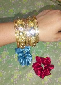 Combo Of Velvet Bangles