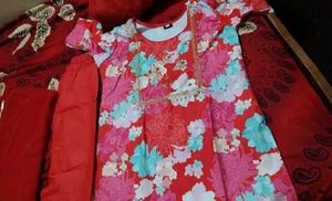 Floral Print Kurta Set with Dupatta