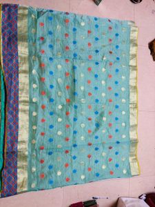 Beautiful Teal Saree with Blouse