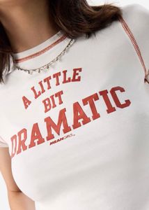 The Souled Store White Typography Printed Crop Top