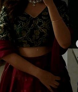 Elegant Black Brocade Blouse