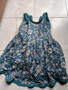 Teal Floral Sharara Set - Party Ready