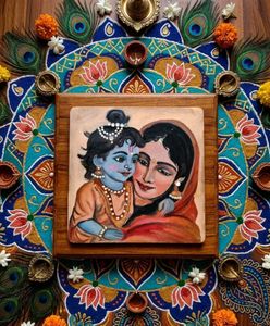 Handmade Radha Krishna Painting