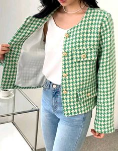 Houndstooth Tweed Jacket,tweet jacket,tweed,tweet