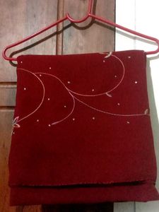 Elegant Embroidered maroon Saree