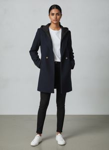 Stylish Navy Blazer with Hood