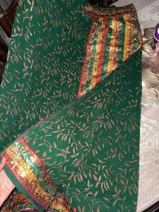 Elegant Green Embroidered Saree