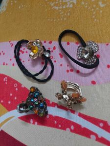 Sparkling Hair Clips &amp; Ties Set of 5