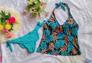 Blue Floral Bikini Set