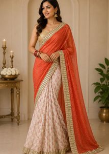🔥SALE🔥Designer Saree with Golden Border